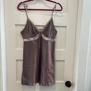 La Vie en Rose Elegant Satin Nightgown in Brown​​​